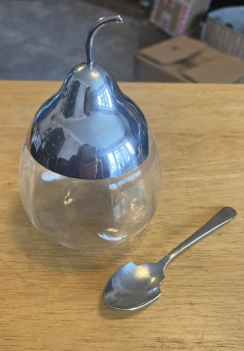 Vintage glass jam pot - vintage,