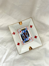 Vintage 1980s Italian Kitsch Playing Card Ceramic Ashtray