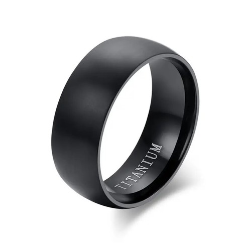 Matt black titanium wedding - black,