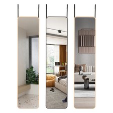 Full Length Mirror Metal Framed Over the Door Hanging Bedroom Wardrobe Workout