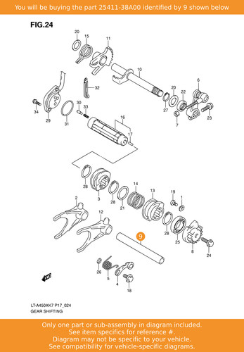 Suzuki shaft sub m gear - sub,