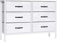 6 Drawer White Chest Storage