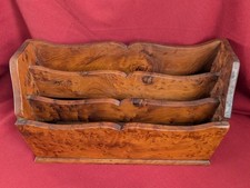 Burr Walnut Thuya Letter Rack Desk Tidy Organizer Mail Holder