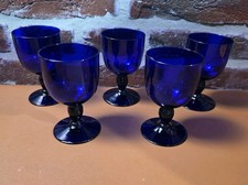 Bristol Blue Glasses  X 5 9CM Tall PERFECT CONDITION 