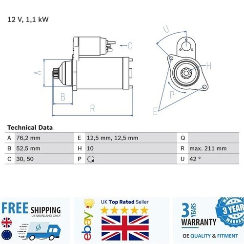 Starter 0986018040 for - , vw