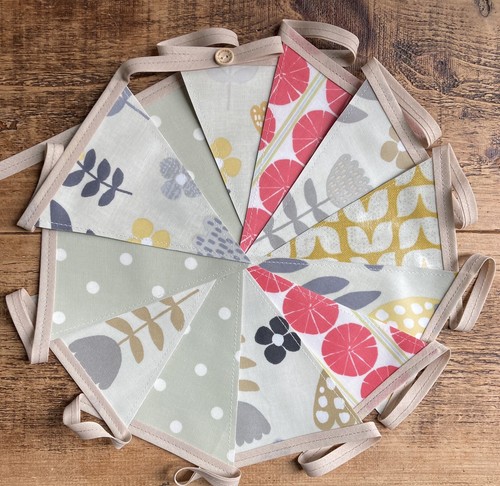 Handmade oilcloth bunting - handmade,