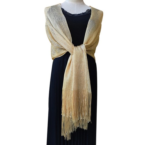 Silk shawl scarf gold - shawl,