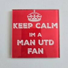 Man Utd Glass Coaster Square