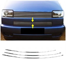 Chrome Front Bumper Grill 3 pcs S.STEEL For VW T4 TRANSPORTER 1990 to 2003