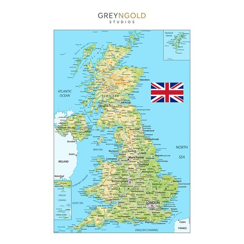 United kingdom map educational - map,