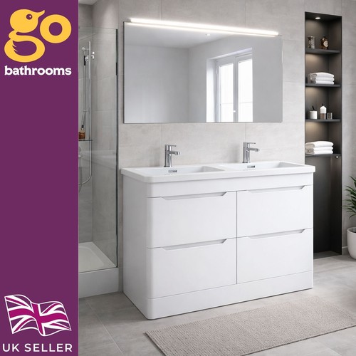 Matt white 1200mm vanity - matt, unit