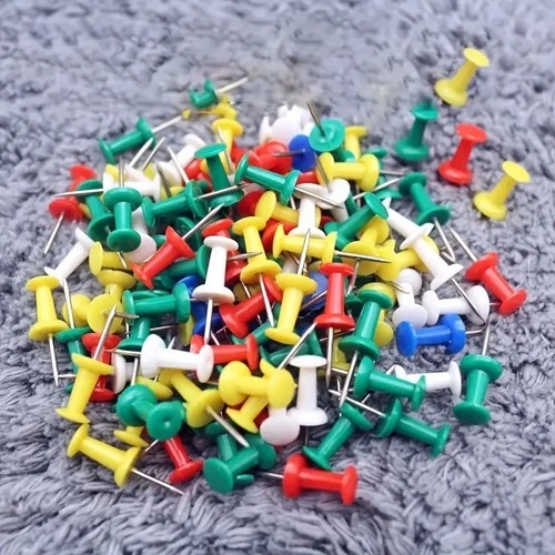 100 colours push pins - push,