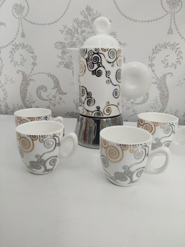 Porcelain metal moka pot - metal, &