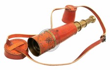 Vintage Brass Leather Spyglass