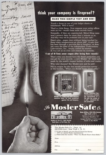 Mosler safe company print - safe, company,