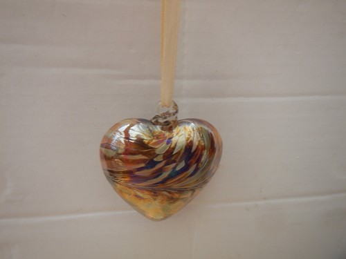 Art glass hanging heart - art,