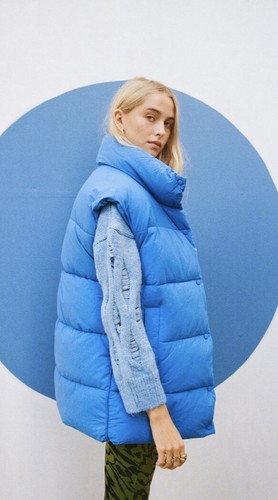 Zara blue puffer gilet - blue,