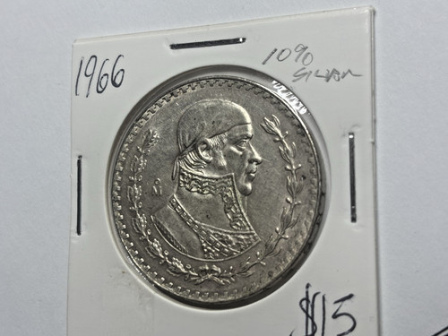1966 mexican peso silver - un,