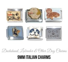 Dogs & Dog Breeds Italian Charm - Fits 9mm classic Italian charm bracelets