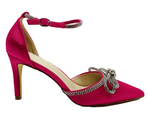 Ankle strap satin diamante - satin,