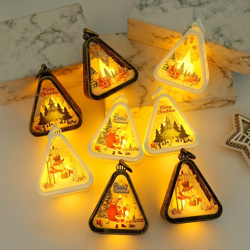 Christmas led triangle lantern - christmas,