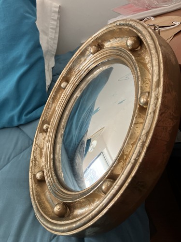 Vintage gold convex mirror - vintage,