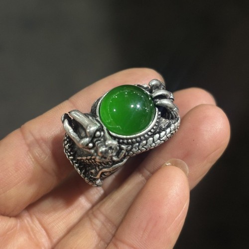 Men ring green jade - men's,