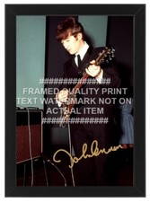 JOHN LENNON SIGNED PHOTO PRINT FRAMED PRINTED AUTOGRAPH GIFT MUSIC THE BEATLES