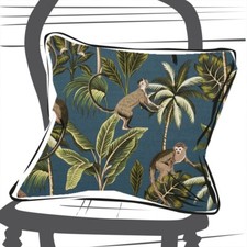 Fryetts Monkey Teal Cushion
