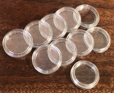 10 x 20 mm - ( for Half Sovereign ) - Clear Coin Capsules -  Holder - Protectors