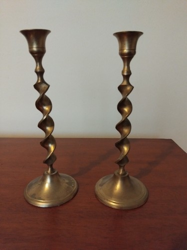 Vintage brass twisted stem - vintage,