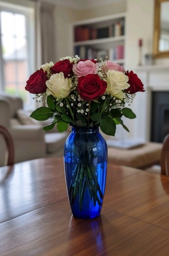 Vase diana 22cm blue - vase, (new)