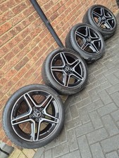 MERCEDES A B CLASS CLA 18” AMG ALLOY WHEELS TYRES Vito A177 A176 4x Black/DCut