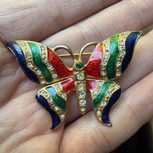 Vintage butterfly enamel - vintage,