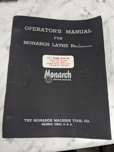 Monarch operator manual - operator,