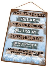 Hot Tub Rules Sign Vintage