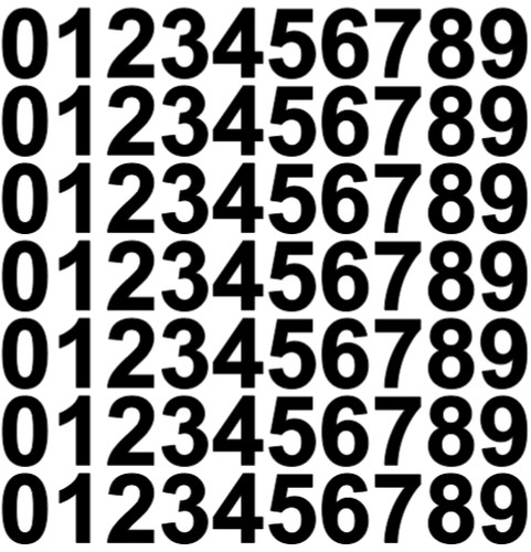 Sticky cut vinyl - , numbers