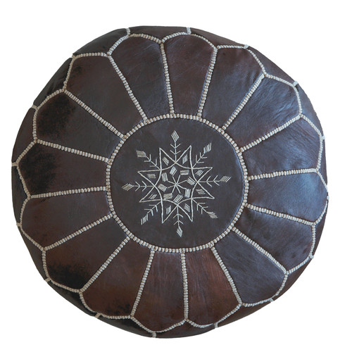 Moroccan leather pouf - moroccan,