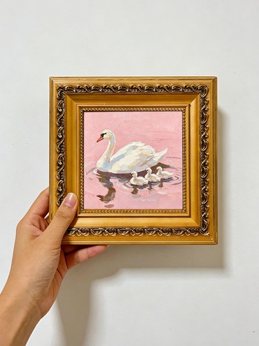 Swan cygnets pink - pink,