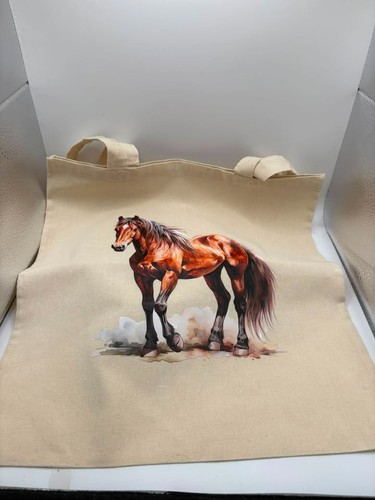 Fabric bag with horse motif - with,