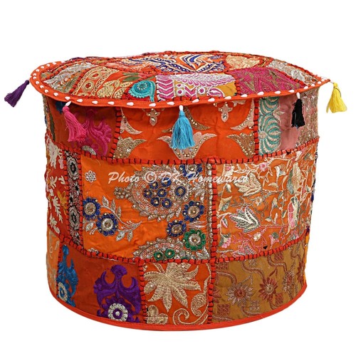 New indian patchwork pouf - indian,