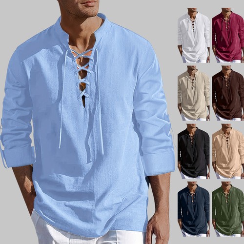 Mens lace shirts casual - lace, up