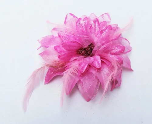 Flower feather bead corsage - bead,