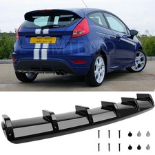 Rear Bumper Shark Fin Spoiler Splitter Diffuser For Ford Fiesta MK7 2008-2017
