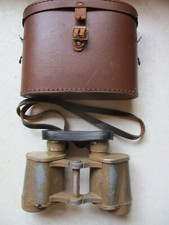 ORIGINAL late war WW2 GERMAN ARMY WSS LUFTWAFFE 6X30 DIENSTGLAS BINOCULARS TAN