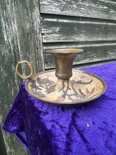 Vintage brass candle - brass, holder