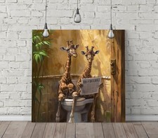 FUNNY GIRAFFES ON TOILET