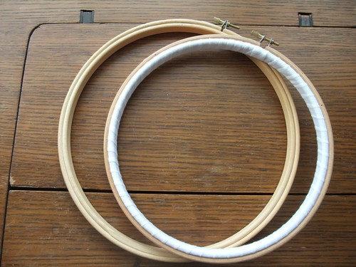 Two wooden embroidery - embroidery, hoops