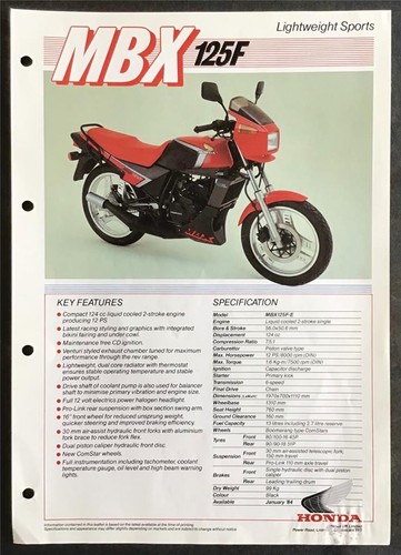 Honda mbx125f lightweight - honda,