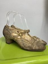 Antique 1920s Lamé Art Deco Ladies Shoes Flapper Geutings Shoor Tred Deluxe